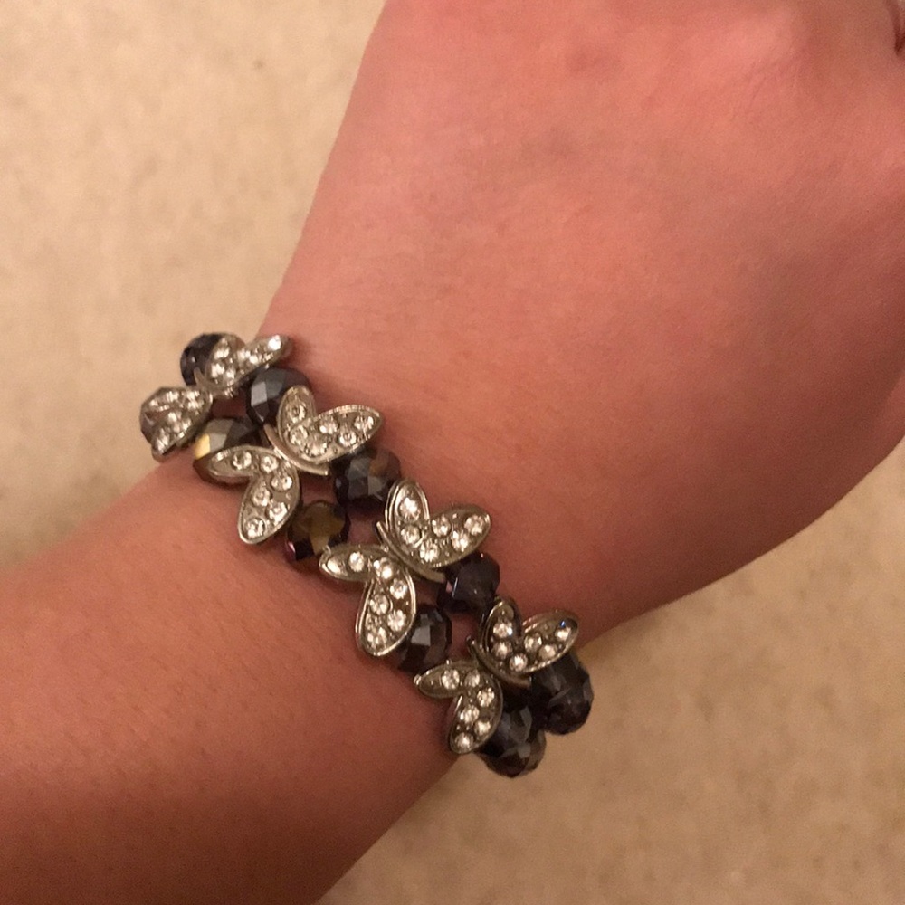 Beaded butterfly bracelet